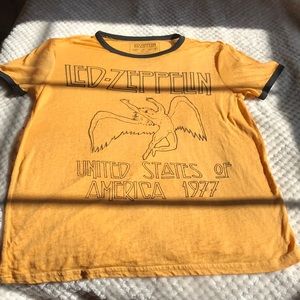 yellow led-zeppelin graphic shirt